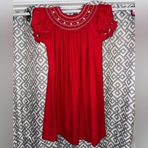 Smocked Red Dress
